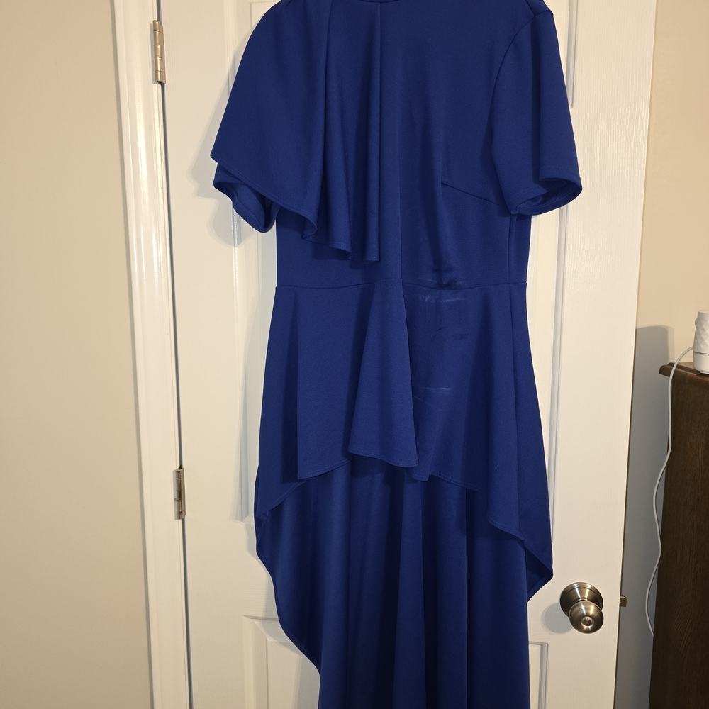 Royal Blue Hi-Lo Peplum Blouse